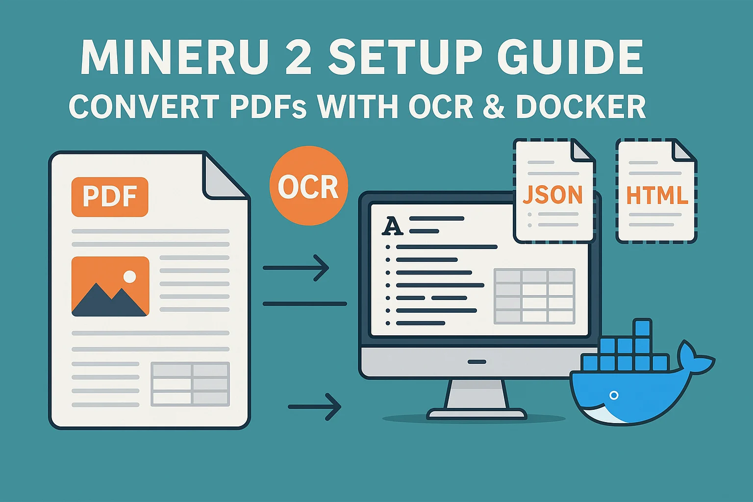 MinerU 2 pdf to markdown, json. html